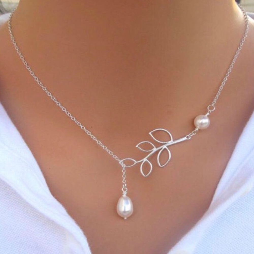 Gorgeous silver double pearl adjustable necklace